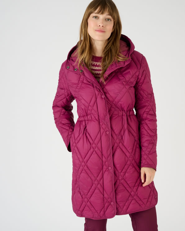 Doudoune longue rose store
