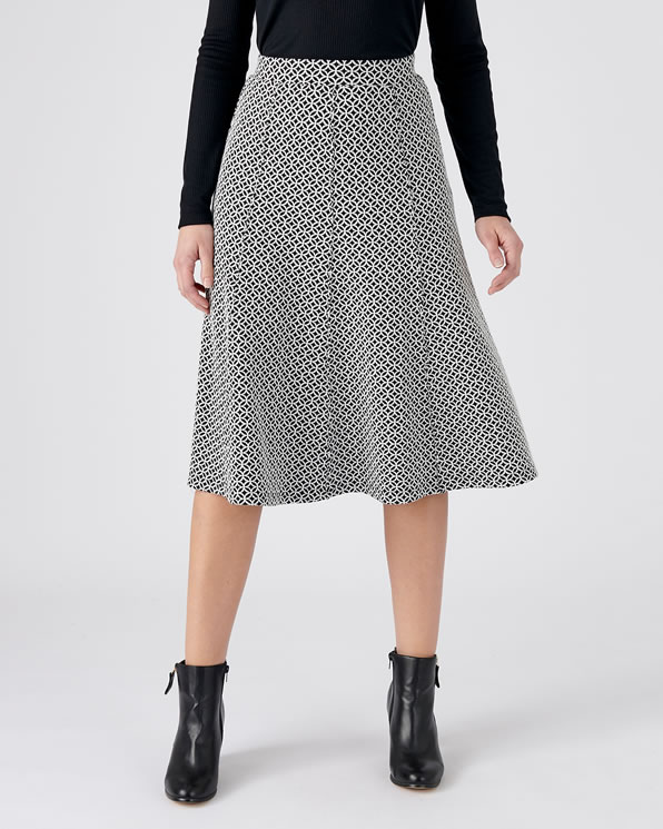 Jupe evasee maille jacquard stretch Jupes Damart Luxembourg