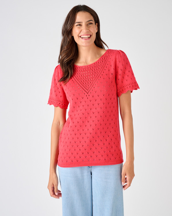 Pull jeu de maille fantaisie