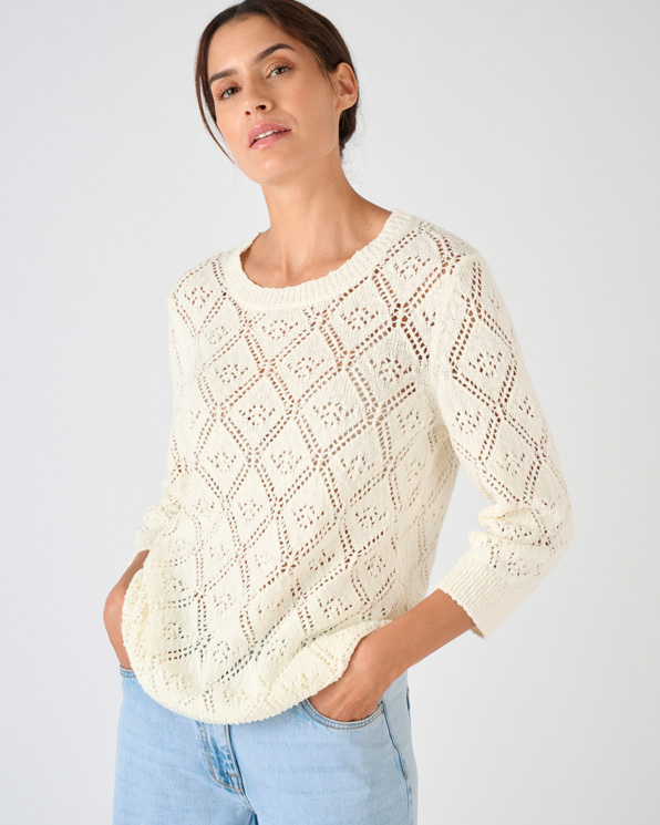 Pull ajouré fil ruban