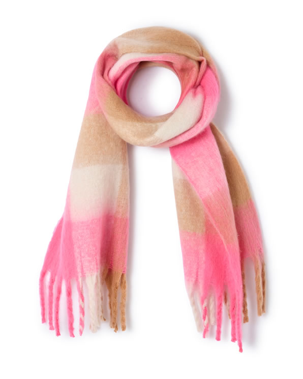 Echarpe à carreaux effet laineux