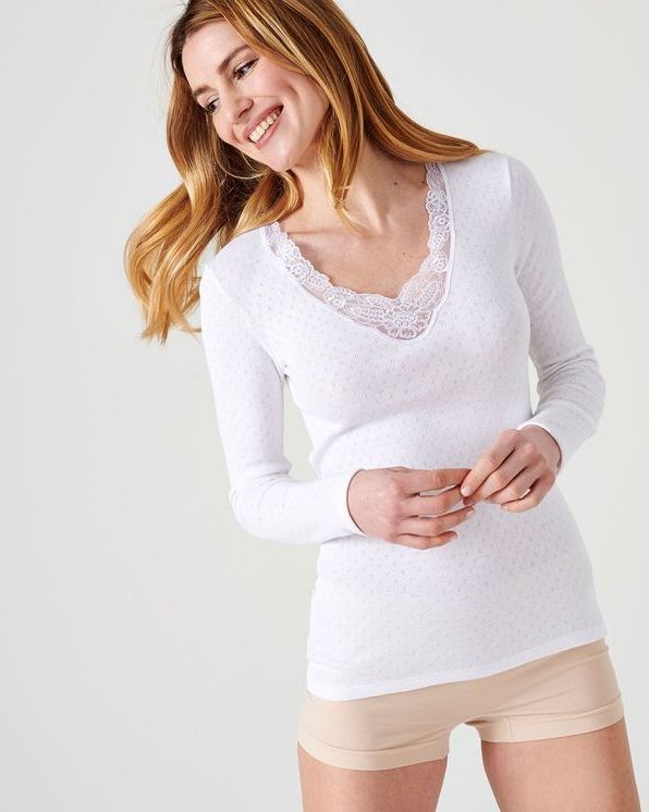 T-shirt manches longues maille ajourée Thermolactyl