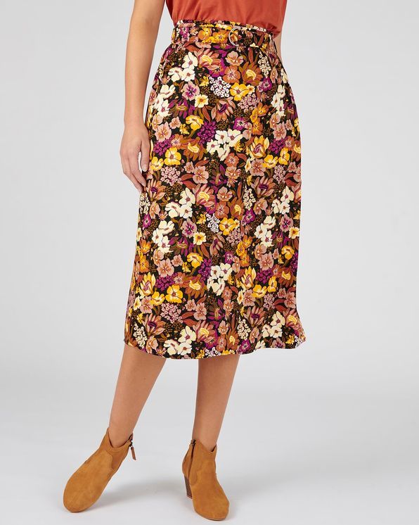Jupe imprim?� floral viscose Lenzing�?� EcoVero�?� - Jupes - Damart Luxembourg