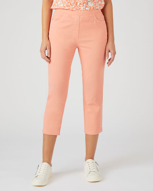 Pantacourt en gabardine de coton stretch