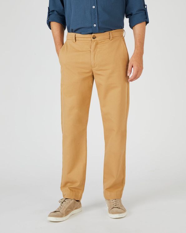 Pantalon droit coton et lin