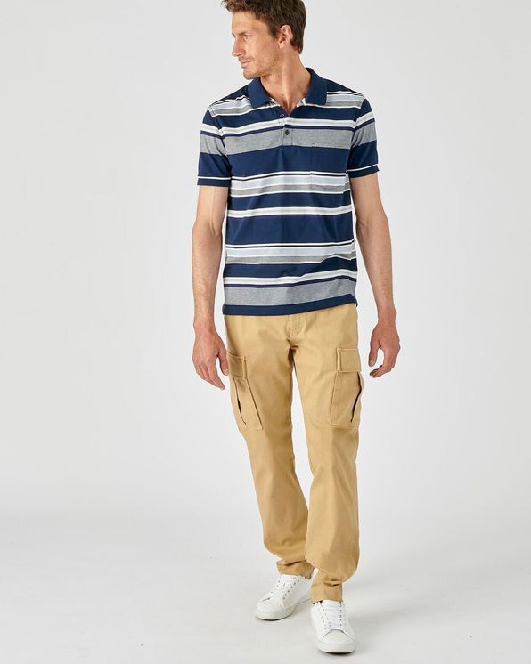 Polo maille jersey rayée
