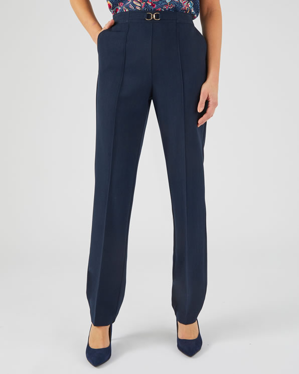 Pantalon stretch enfilable boucle fantaisie