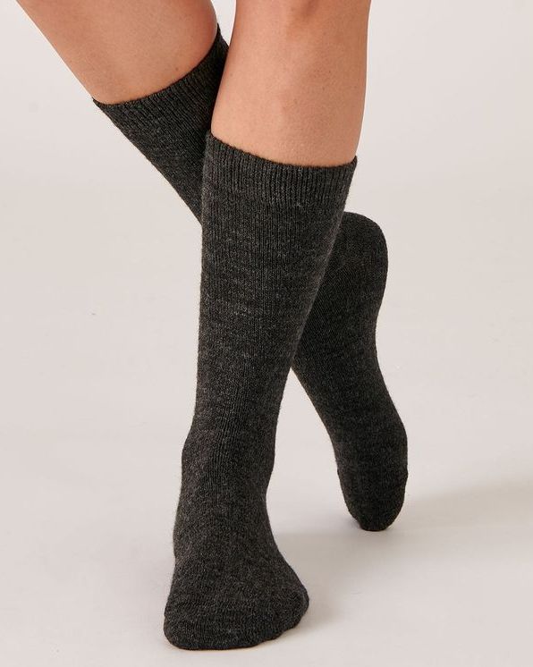 Lot de 3 paires de chaussettes unies maille laineuse Thermolacty