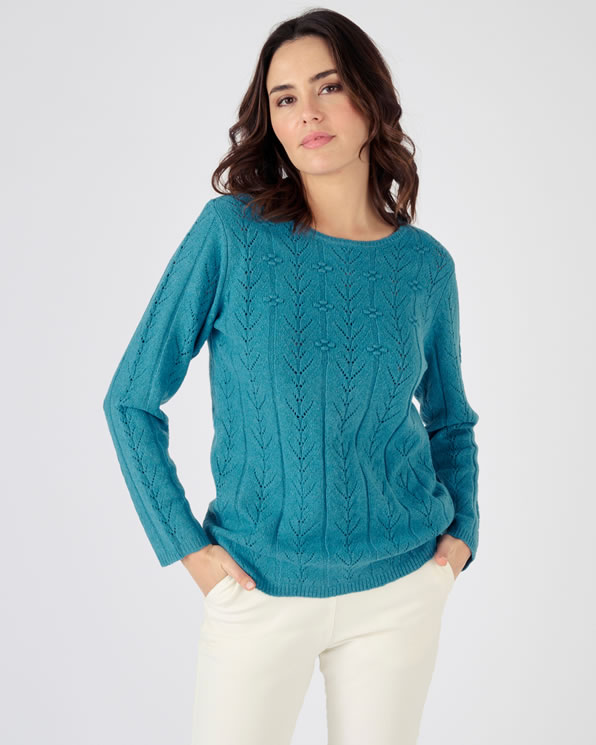 Pull maille ajouree et reliefee Pulls et gilets Damart Luxembourg