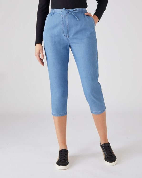 Pantacourt - Toile Chambray, pur coton