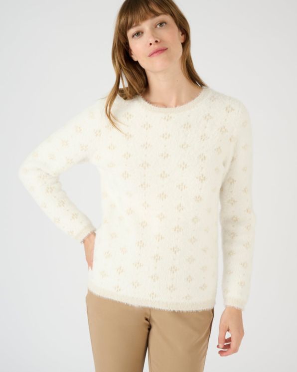 Pull maille poilue jacquard brillant Pulls et gilets Damart