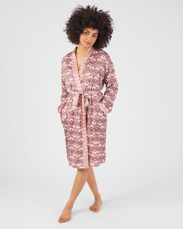 Robe de chambre satin?�e doubl?�e Thermolactyl?� - Peignoirs - Damart Luxembourg