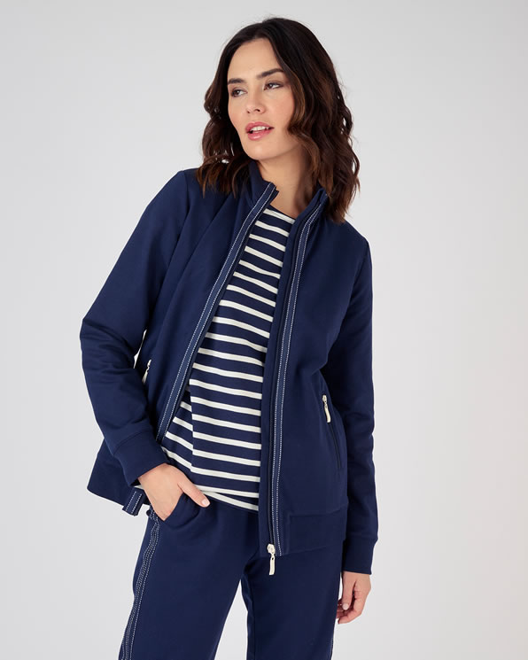 Veste de jogging zippée maille bouclette