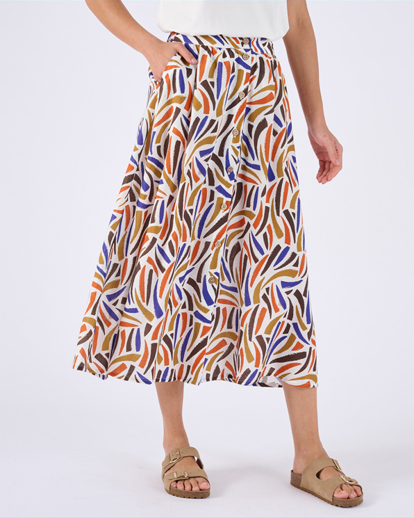 Jupe toute boutonnée imprimée