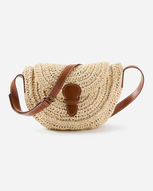 Sac besace papier tressé