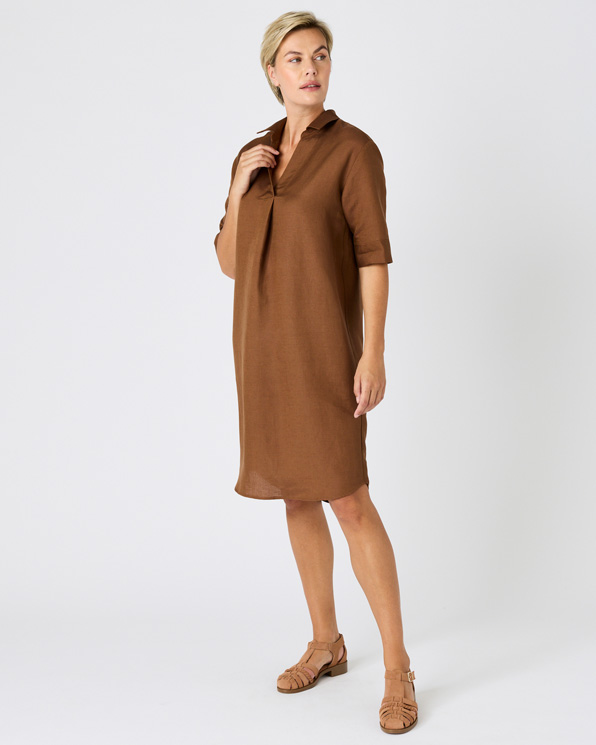 Robe caftan mélange lin