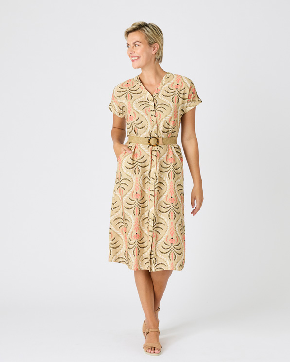 Robe gaufrée + ceinture