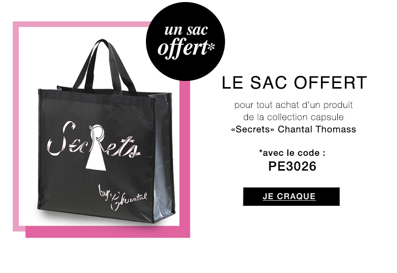 Le sac offert avec le code PE3026 - Je craque >